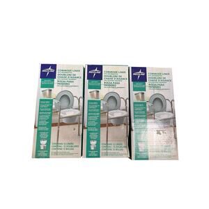LOT OF 3 Medline Commode Liner with Absorbent Pad 12 Liners per Box 36 TOTAL